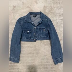 Fashion Nova Cropped Denim Jean Jacket Size Medium